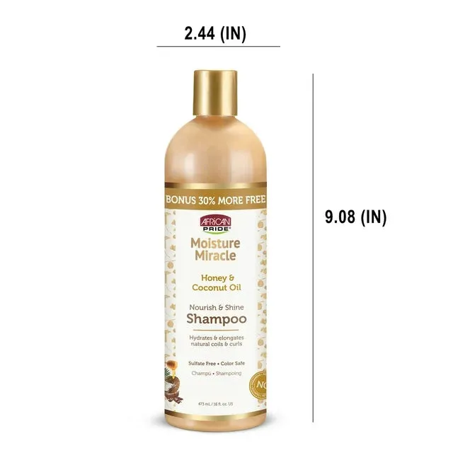 African Pride Moisture Miracle Honey & Coconut Oil Sulfate-Free Shampoo - 16 oz