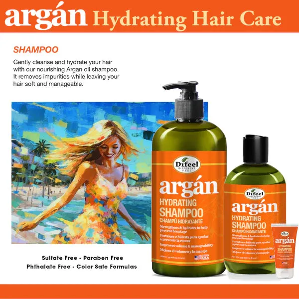 Difeel Argan Hydrating Shampoo - 12 oz