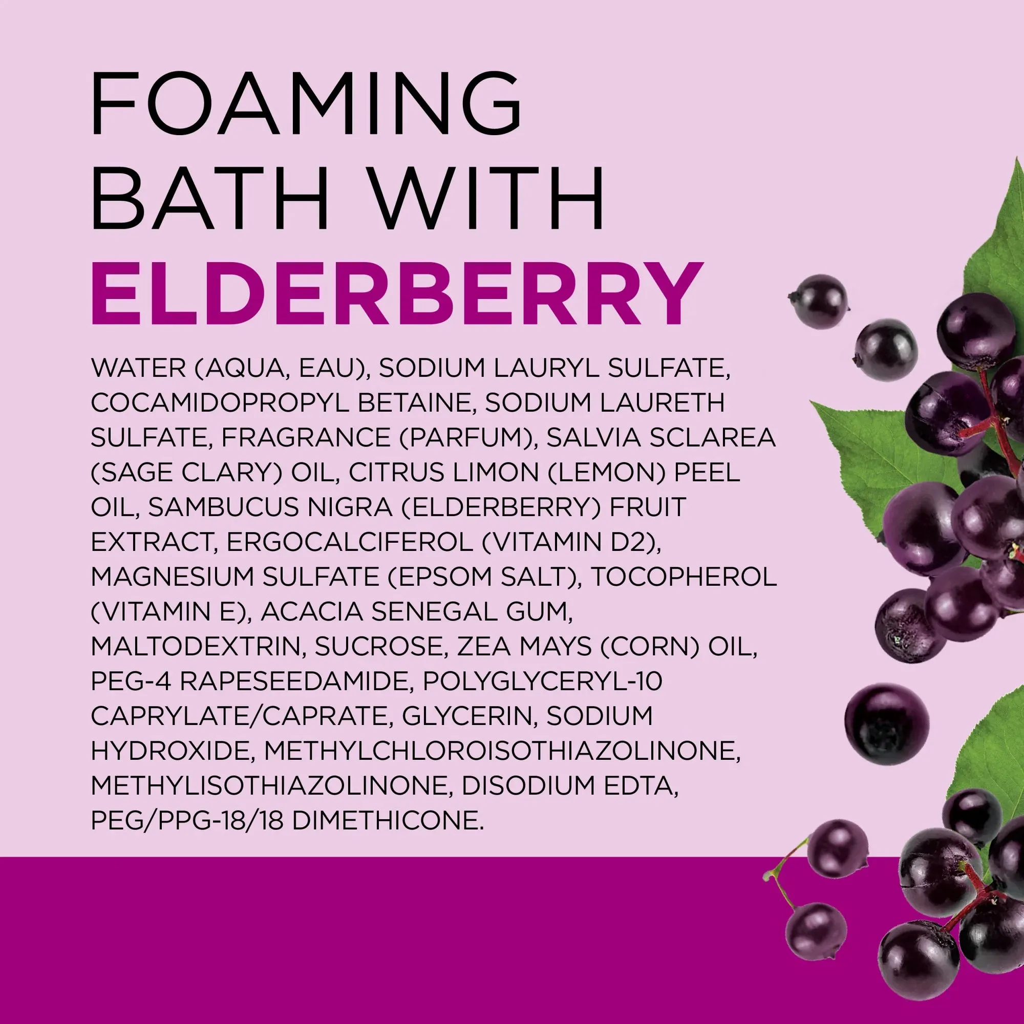Dr. Teal's Foaming Bath with Pure Epsom Salt Black Elderberry Vitamin D Essential Oils- 34oz