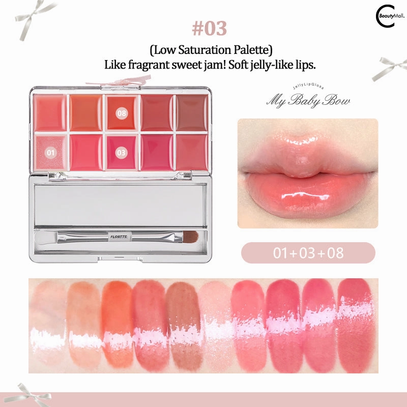 FLORTTE Princess Heart Series Ten-Color Lip Tint Palette