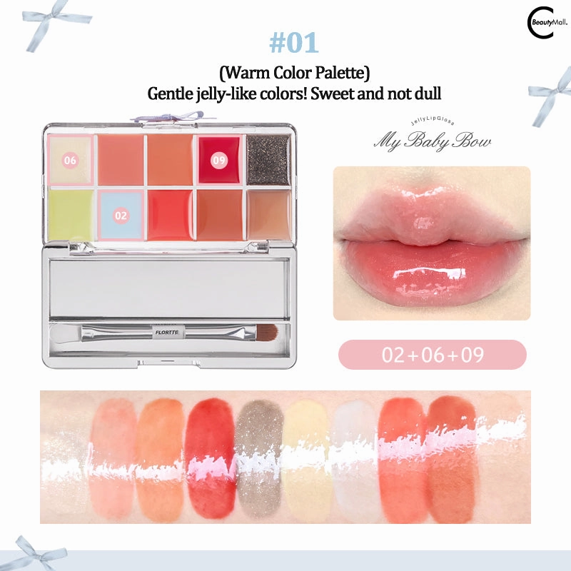 FLORTTE Princess Heart Series Ten-Color Lip Tint Palette