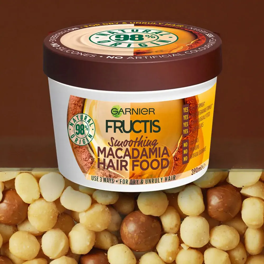 Garnier Fructis Hair Food Smoothing Macadamia 3-in-1 Mask Treatment 390ml