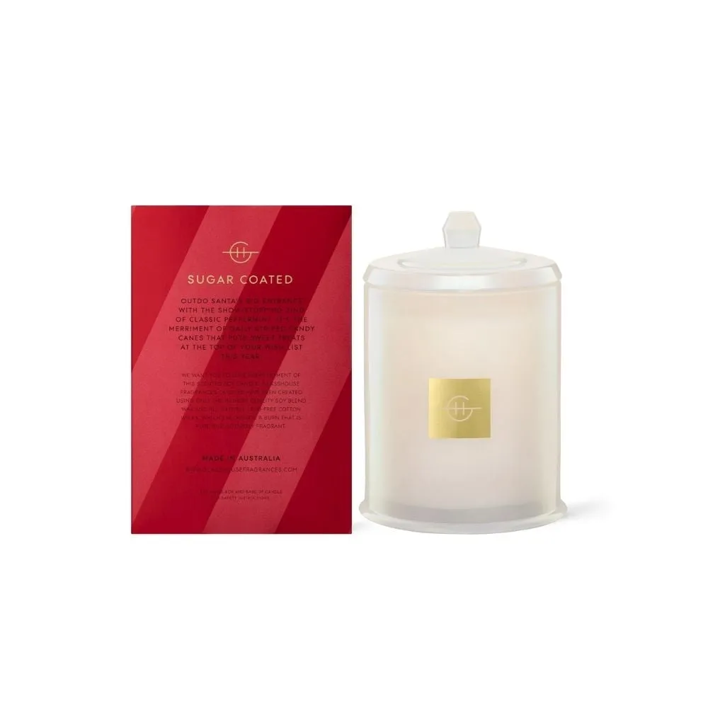 Glasshouse Fragrances Naughty & Nice Soy Candle Handful Of Candy Canes