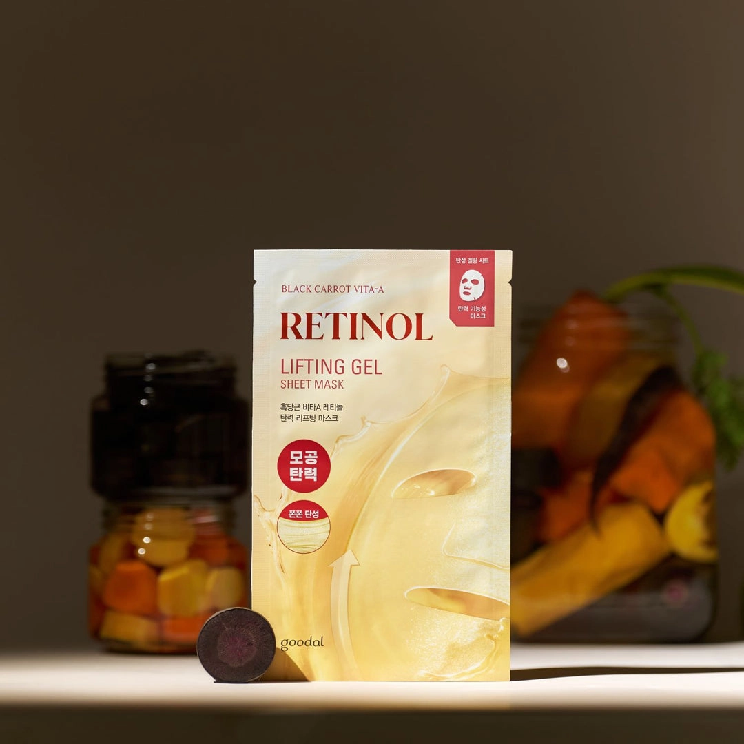 Goodal Black Carrot Vita-A Retinol Lifting Gel Sheet Mask 4Pcs