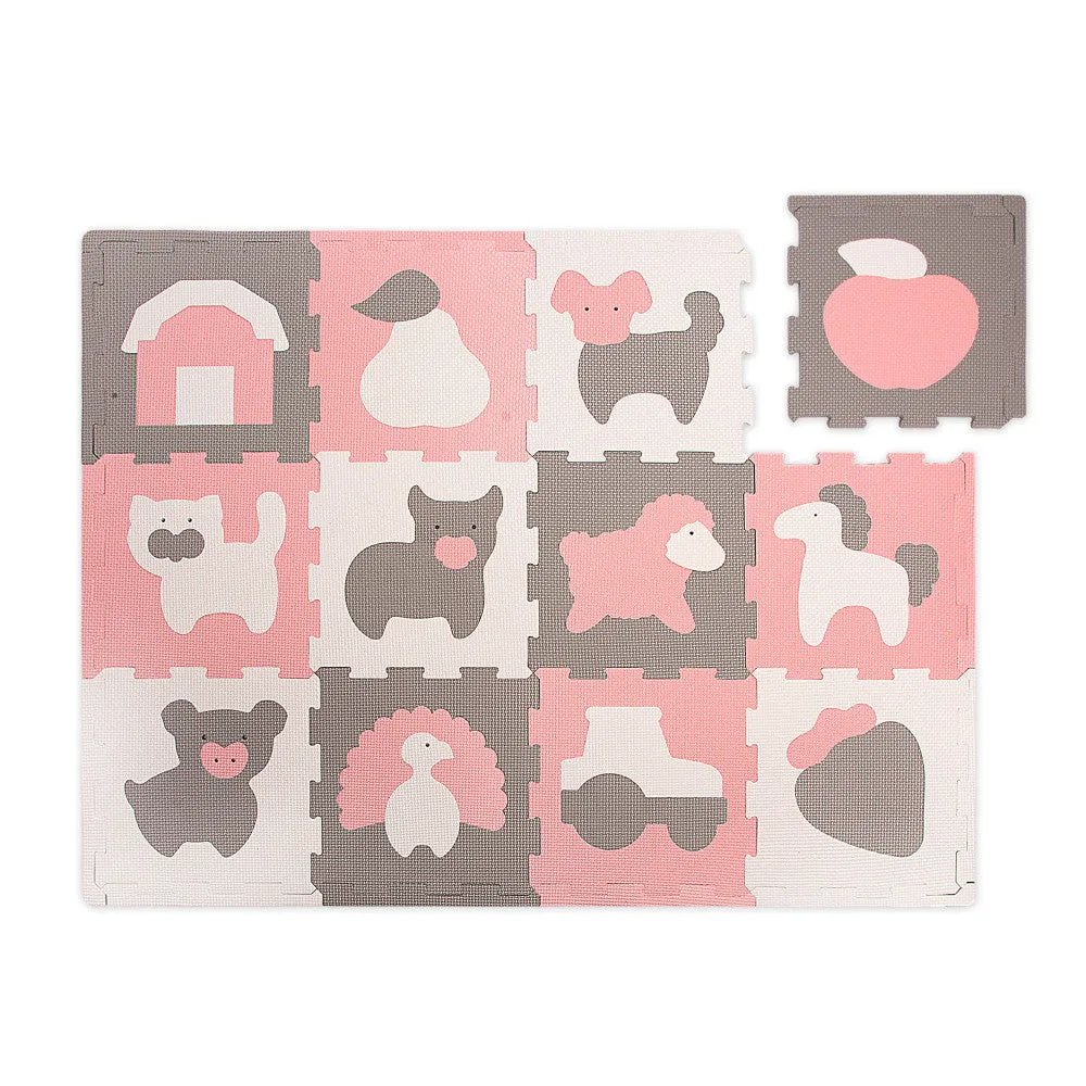 Hakuna Matte Farm-Themed Baby Play Mat - 47x35", 12 Foam Tiles