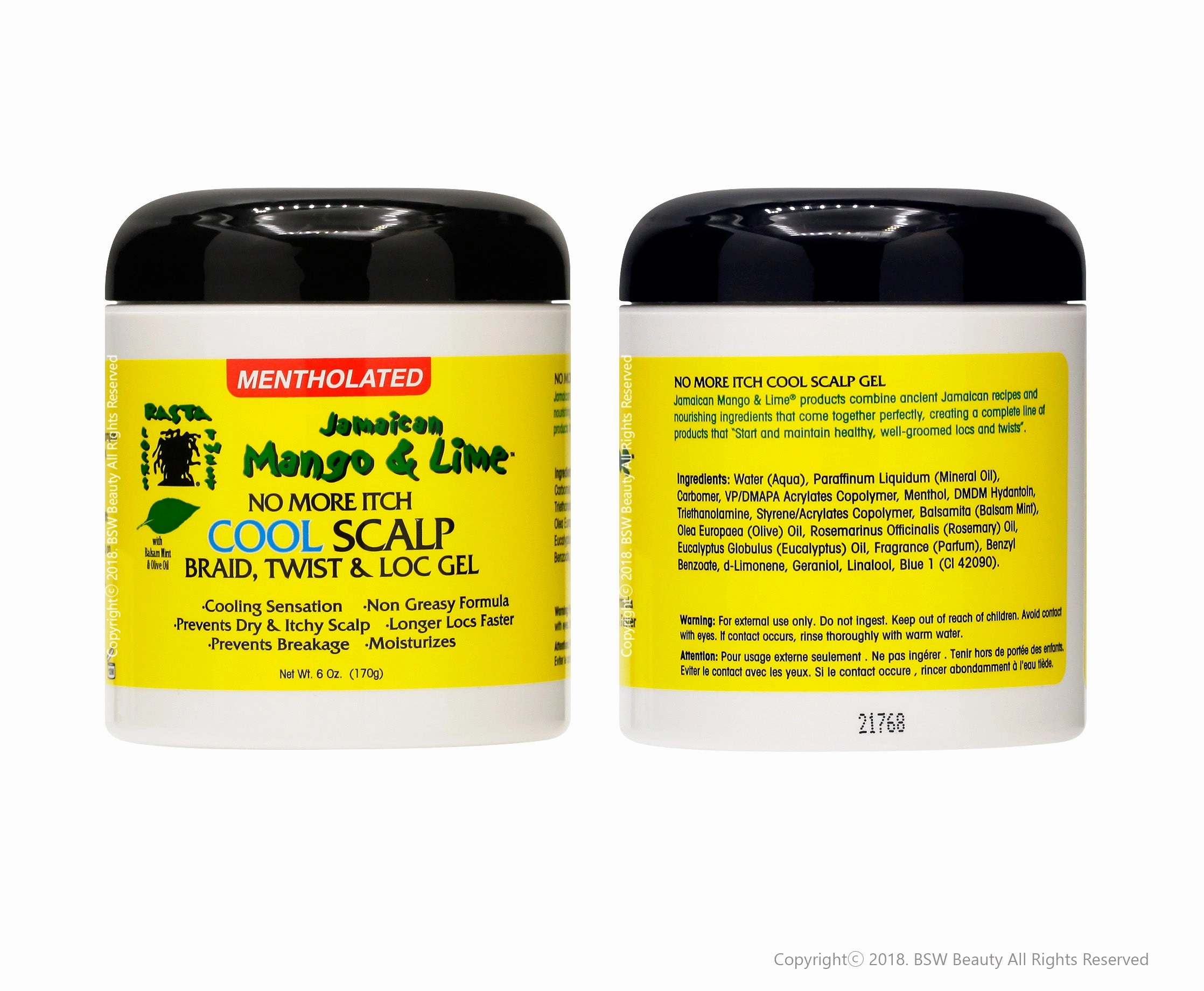 JAMAICAN MANGO & LIME NO MORE ITCH COOL SCALP BRAID, TWIST & LOC GEL 6oz