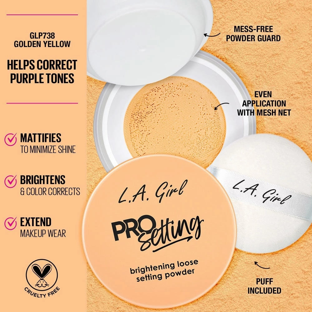 LA Girl Pro Setting Brightening Loose Setting Powder Golden Yellow 5g