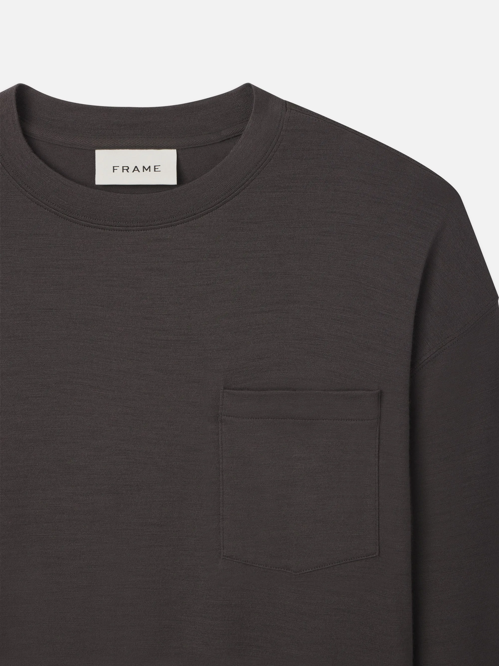 Long Sleeve Woolen Tee -- Taupe