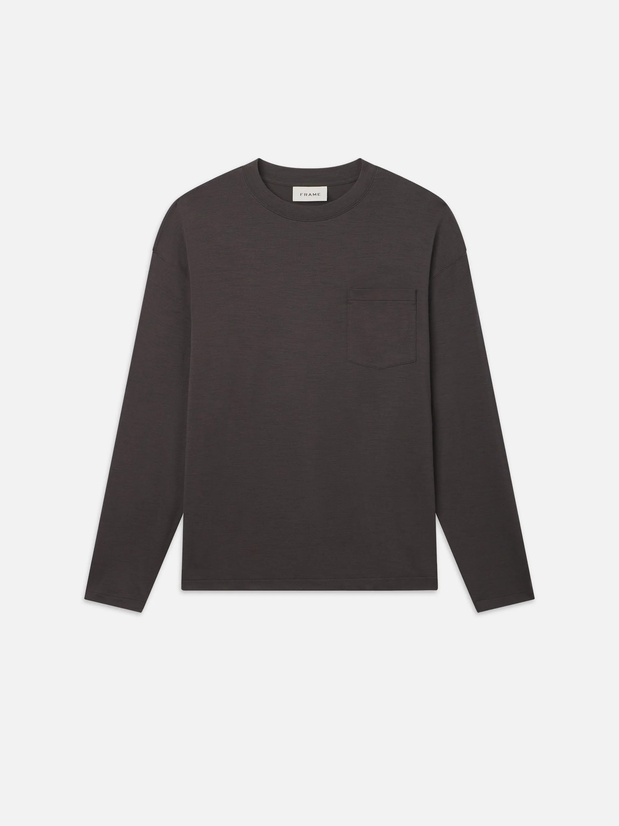 Long Sleeve Woolen Tee -- Taupe