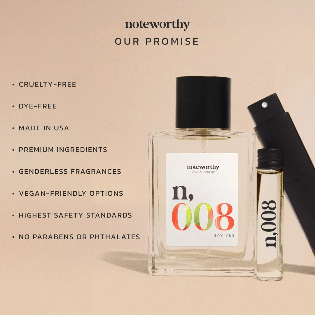 Noteworthy n,008 Eau De Parfum | Say Yes | Pear Gardenia Sandalwood Fragrance