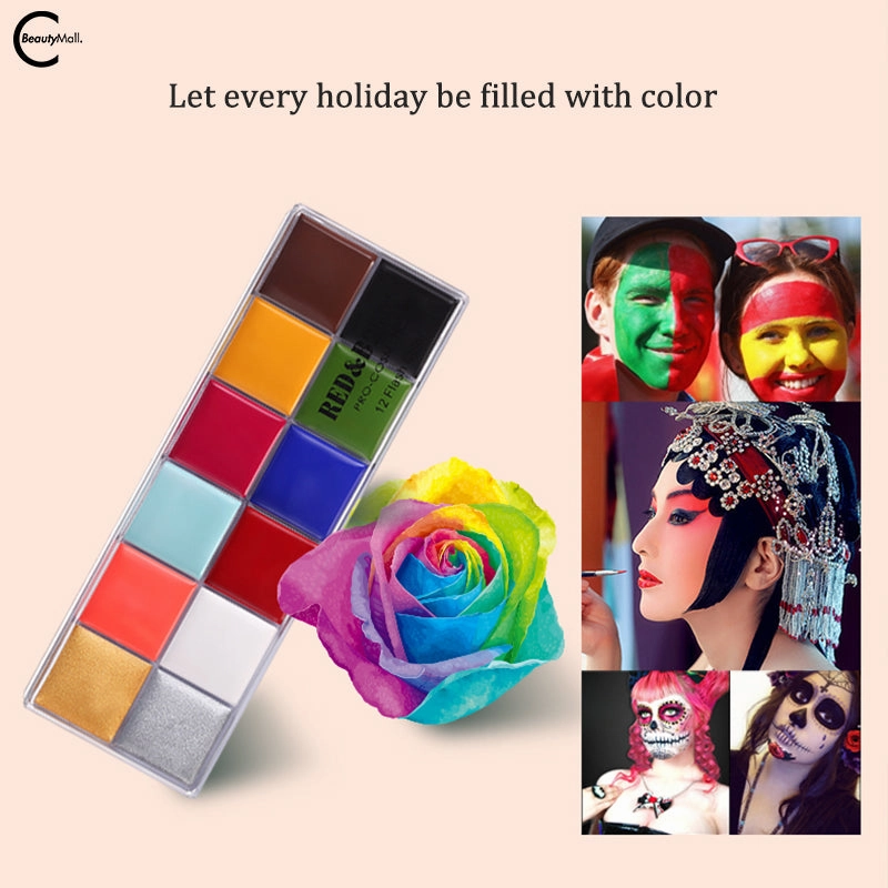RED & BLACK 12-Color Face Paint Palette