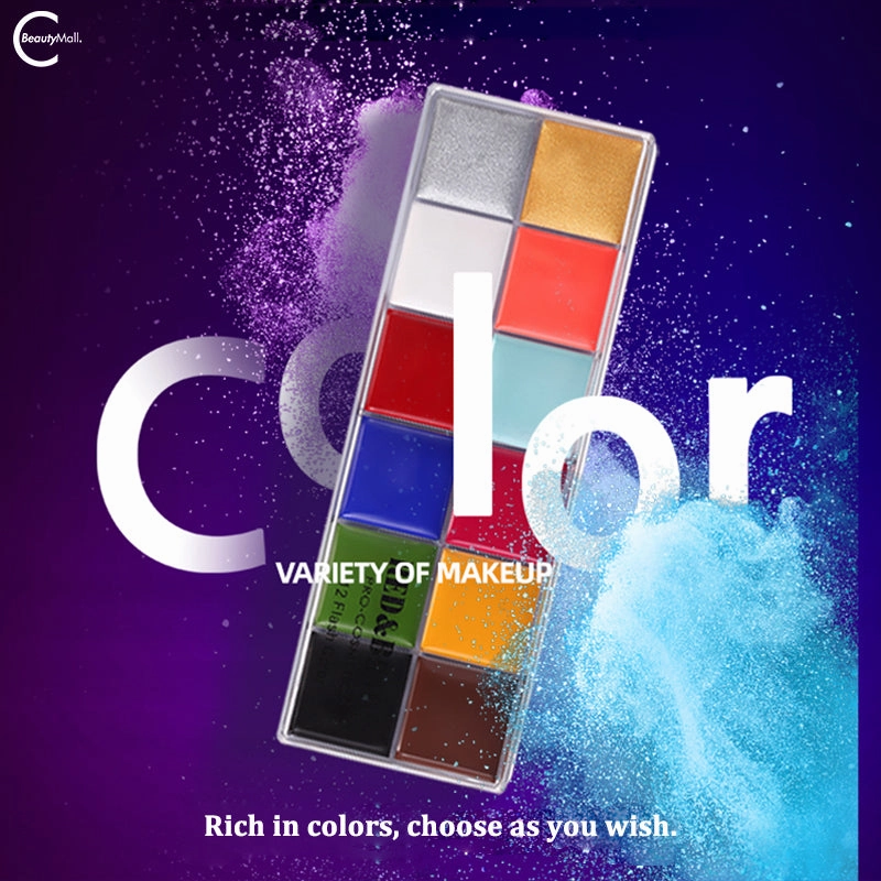 RED & BLACK 12-Color Face Paint Palette