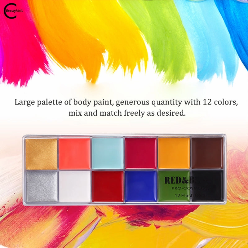 RED & BLACK 12-Color Face Paint Palette