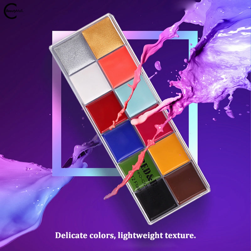RED & BLACK 12-Color Face Paint Palette